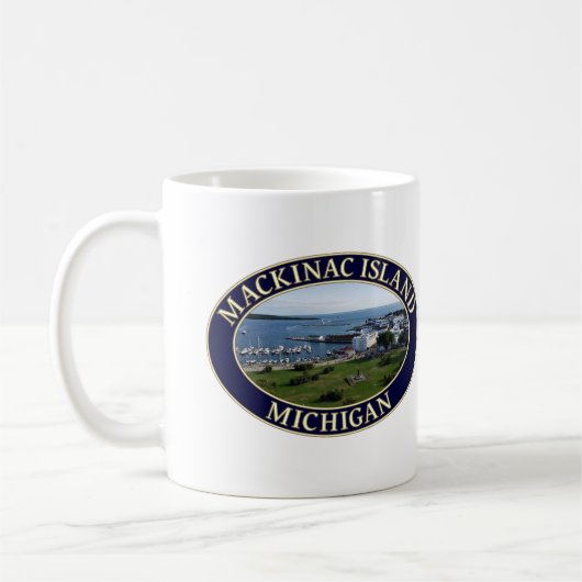 Mackinac Island Harbour & Lake Huron in Michigan Kaffeetasse (Links)