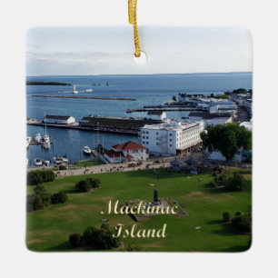 Mackinac Island Harbour & Lake Huron in Michigan Keramikornament