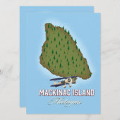 Mackinac Island Michigan Karte (Vorne/Hinten)