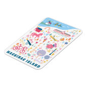 Mackinac Island Michigan Karte Lieblingsessen Magnet (Linke Seite)