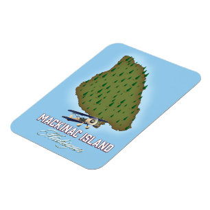 Mackinac Island Michigan Karte Magnet