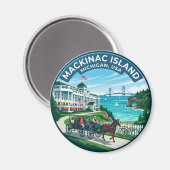 Mackinac Island Michigan Magnet (Vorderseite/Rückseite)