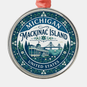 Mackinac Island Michigan Ornament Aus Metall