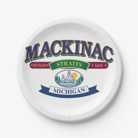 Mackinac Island Michigan Pappteller (Vorderseite)