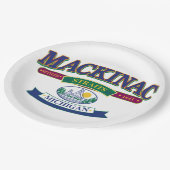 Mackinac Island Michigan Pappteller (Schrägansicht)