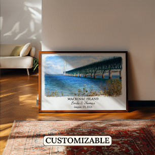 Mackinac Island Michigan Poster, Wasserfarbe, Cust Poster