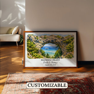 Mackinac Island Michigan Poster, Wasserfarbe, Cust Poster