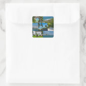 Mackinac Island Michigan Quadratischer Aufkleber (Tasche)