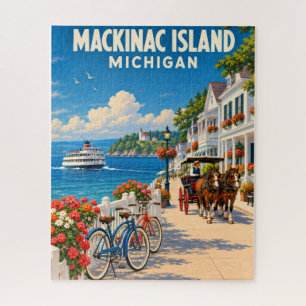 Mackinac Island Michigan Vintage Reise Kunst Puzzle