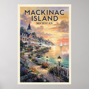 Mackinac Island Michigan Vintage Reise Poster