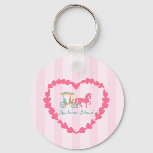 Mackinac Island Pferd Gezeichnet Beförderung Schlüsselanhänger (Vorderseite)