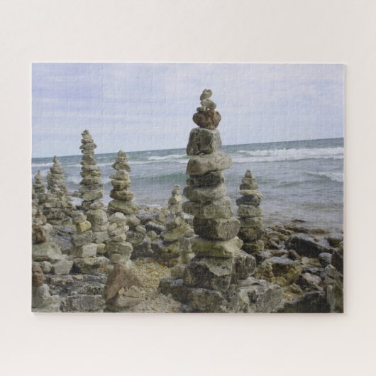 Mackinac Island Rock Cairn Collection - 16x20 Zoll Puzzle (Horizontal)
