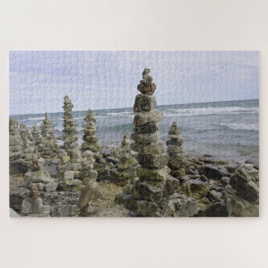 Mackinac Island Rock Cairn Collection - 20x30 inch Puzzle (Horizontal)