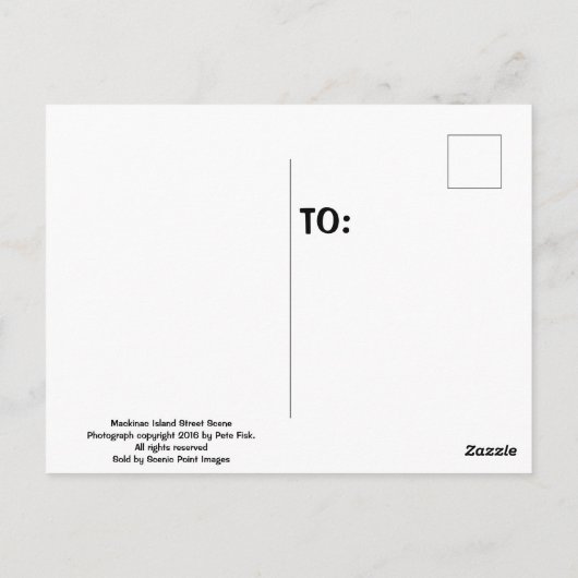 Mackinac Island Street Scene Postkarte (Rückseite)