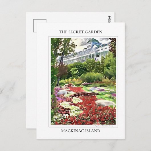 Mackinac Island The Secret Garden Postcard Postkarte (Vorne/Hinten)