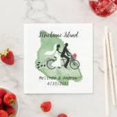 Mackinac Island Wedding Napkin mit Tandem Bicycle Serviette (Beispiel)