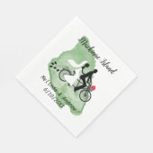 Mackinac Island Wedding Napkin mit Tandem Bicycle Serviette (Ecke)