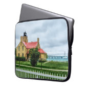 Mackinac Light and Bridge Laptopschutzhülle (Vorderseite Links)