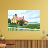 Mackinac Light and Bridge Leinwanddruck (Insitu (Wohnzimmer))