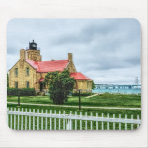 Mackinac Light and Bridge Mousepad