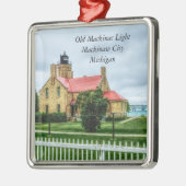 Mackinac Light and Bridge Ornament Aus Metall (Links)