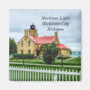 Mackinac Light und Bridge Magnet