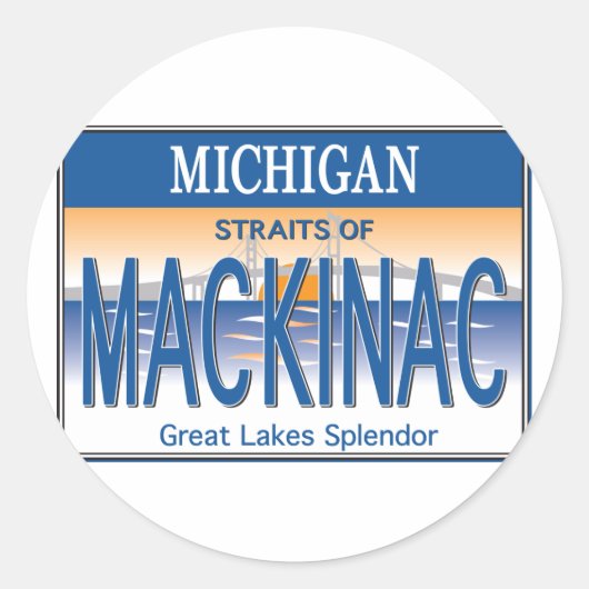 Mackinac-Lizenz Runder Aufkleber (Vorderseite)