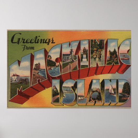 Mackinac, Michigan - Große Buchstabenszenen Poster (Vorne)