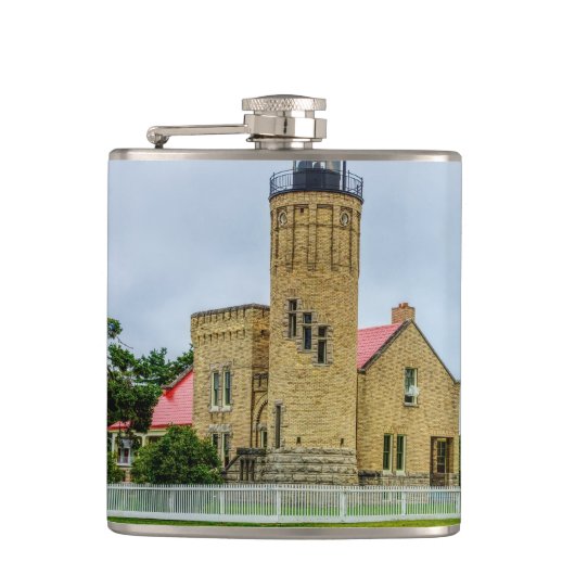 Mackinac Point Light Flachmann (Vorderseite)