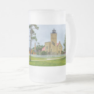 Mackinac Point Light Mattglas Bierglas