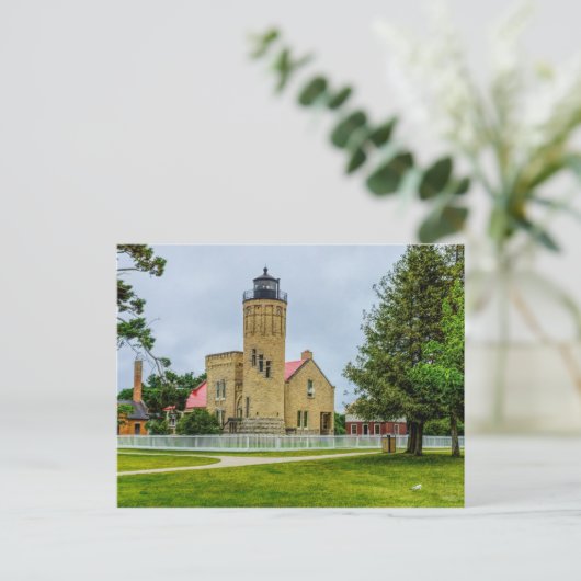 Mackinac Point Light Postkarte (Stehend Vorderseite)