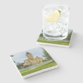 Mackinac Point Light Steinuntersetzer (Seitenansicht)