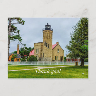 Mackinac Point Light Vielen Dank Postkarte