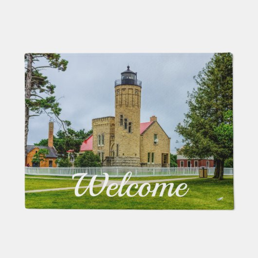 Mackinac Point Light Willkommen Doormat Fußmatte (Vorderseite)
