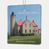 Mackinac Point Lighthouse Quadrat Keramikornament (Links)