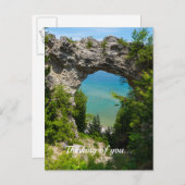 Mackinacs Arch Rock Denken Sie an Ihre Postkarte (Vorne/Hinten)