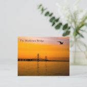 Mackinaw Bridge bei Sunset Postkarte (Stehend Vorderseite)