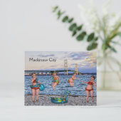 Mackinaw Bridge Postcard Postkarte (Stehend Vorderseite)