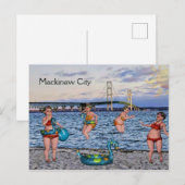 Mackinaw Bridge Postcard Postkarte (Vorne/Hinten)