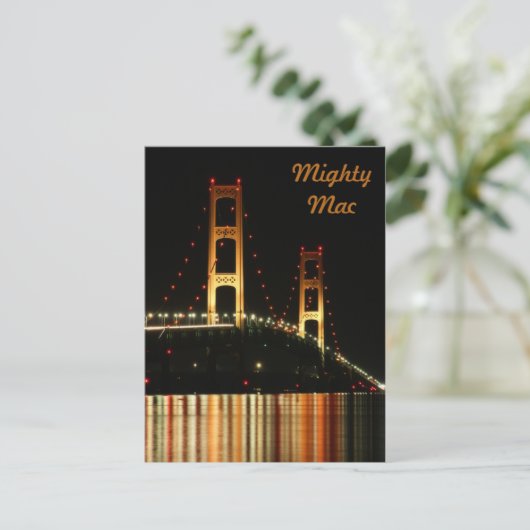 Mackinaw Bridge Postkarte (Stehend Vorderseite)