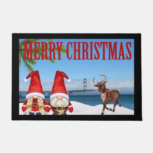Mackinaw Bridge Weihnachtsmatte Fußmatte (Vorderseite)