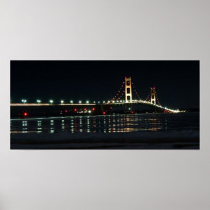 Mackinaw Brücke am Nachtplakat Poster