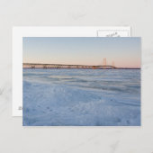 Mackinaw-Brücke im Winter Postkarte (Vorne/Hinten)