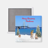 Mackinaw Christmas Magnet (Vorderseite/Rückseite)