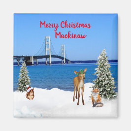 Mackinaw Christmas Magnet