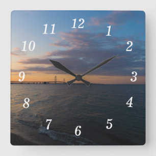 Mackinaw City Dusch Wall Clock Quadratische Wanduhr
