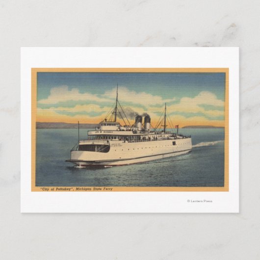 Mackinaw City, MI - Aussicht auf Petoskey Postkarte (Vorderseite)