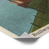 Mackinaw City, MI - Sicht auf die Fährhäfen der Ei Poster (Ecke)