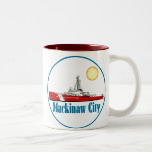 Mackinaw City Michigan Zweifarbige Tasse