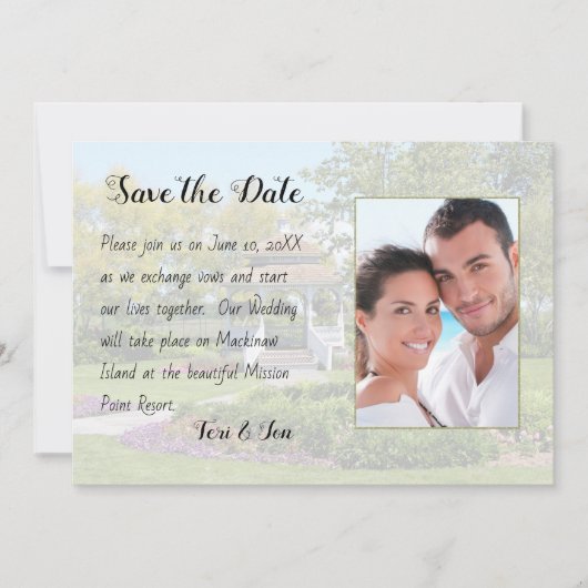 Mackinaw Island Save the Date (Vorderseite)